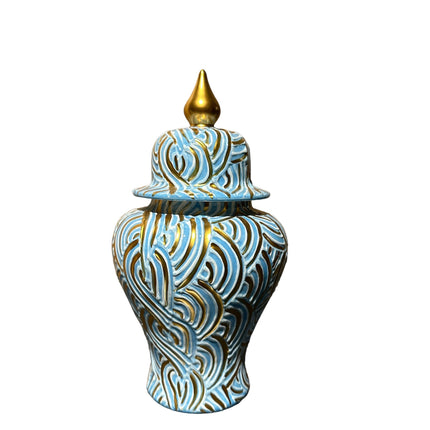 Tırtık Desen Mavi Şah Küp-Dekoratif Ürün-Saleenart Design Objects-NowShopFun
