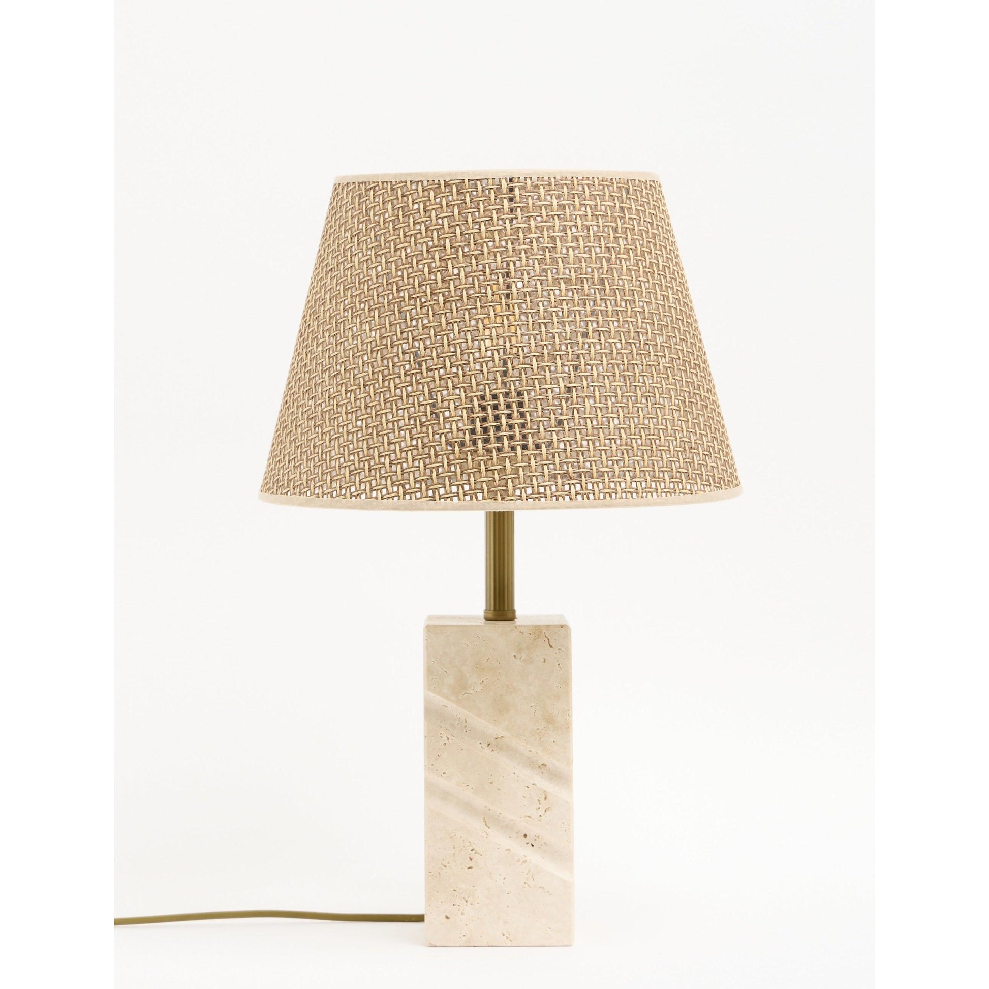 Valen Hasır Şapkalı Traverten Abajur