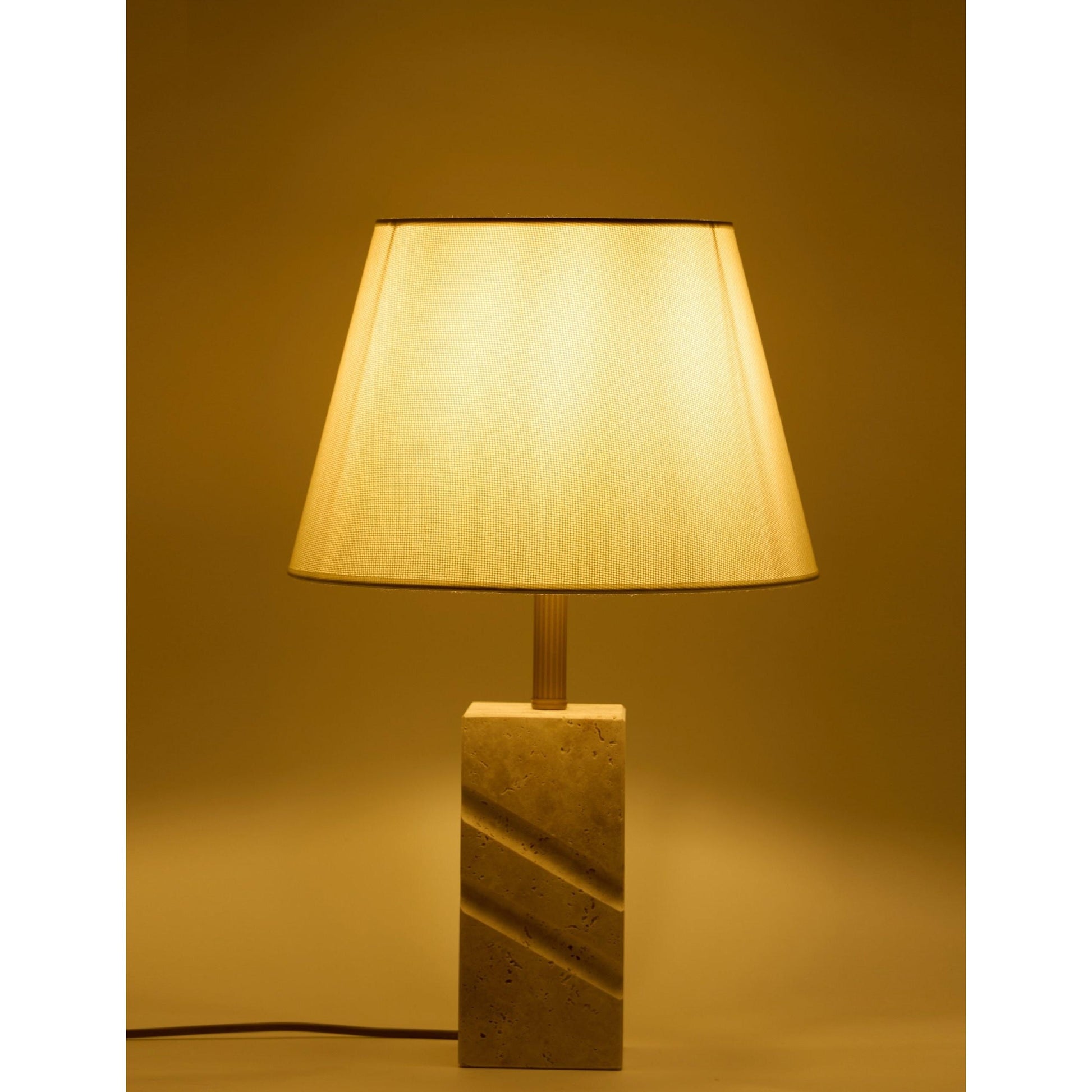 Valen Kumaş Şapkalı Traverten Abajur