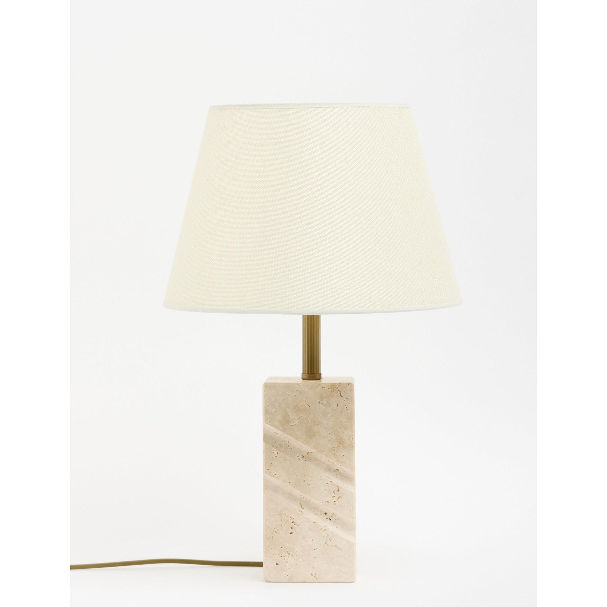 Valen Kumaş Şapkalı Traverten Abajur