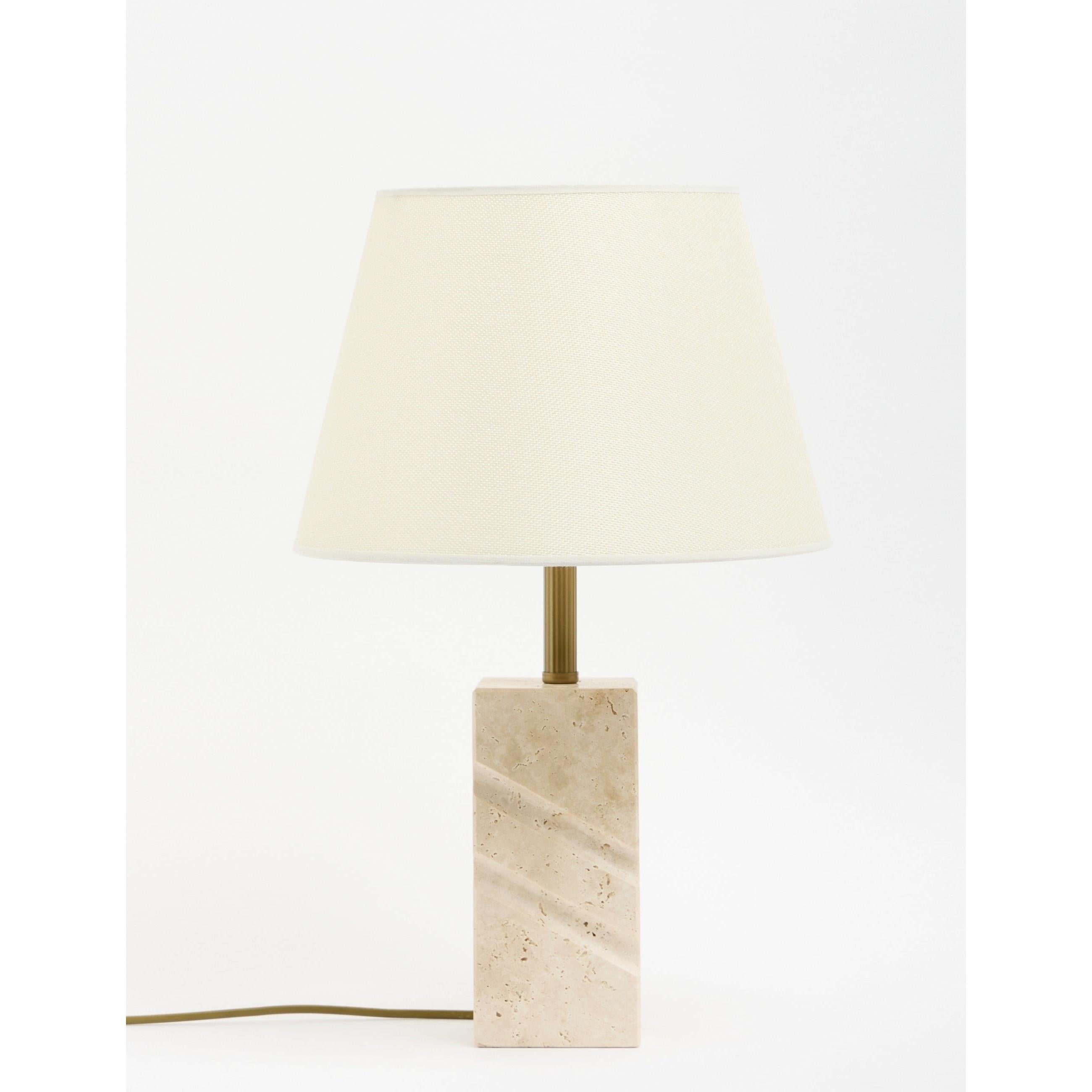 Valen Kumaş Şapkalı Traverten Abajur