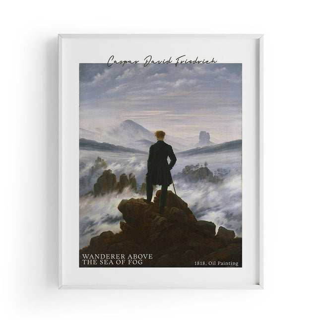 Wanderer Above The Sea Of Fog | Caspar David Friedrich Baskı-Baskı-ODA.products-30x40 cm-Beyaz Çerçeve-NowShopFun