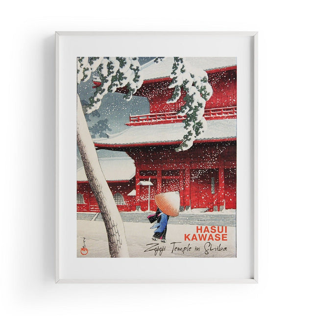 Zojoji Temple In Shiba | Hasui Kawase Baskı-Baskı-ODA.products-30x40 cm-Beyaz Çerçeve-NowShopFun