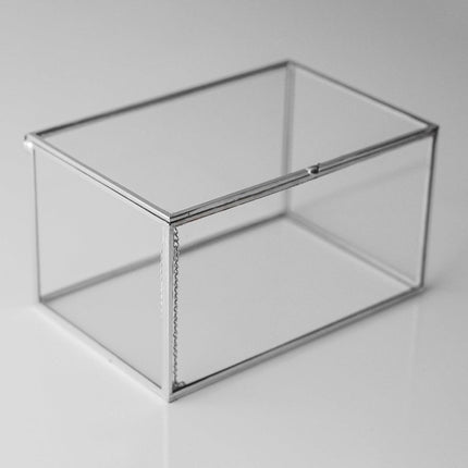 El Crea Designs - Gümüş Cam Kapaklı Takı Kutusu - Takı Kutusu