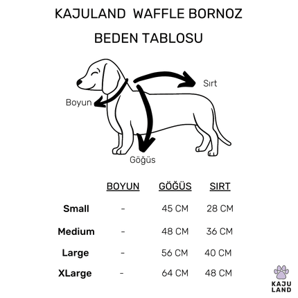 Kajuland - Pacific | Waffle Köpek Bornoz Yeşil - Pet Bornoz