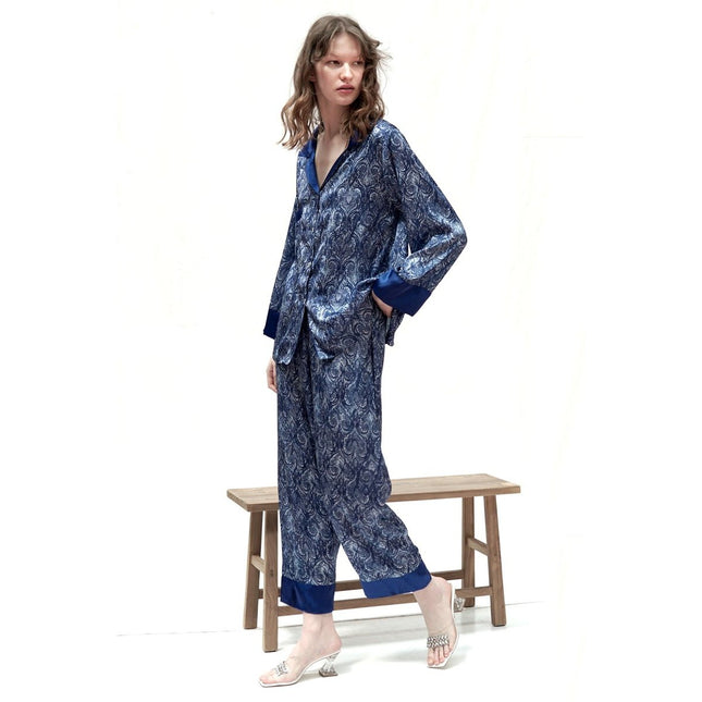 Mita Concept - İpek Desenli Pijama Takımı - Pijama Takımı