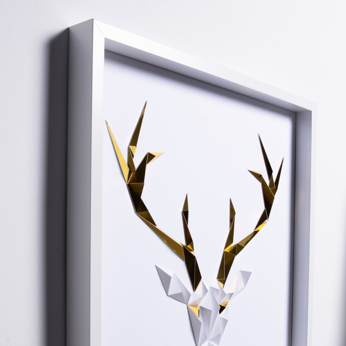 Golden Antlers - White/Gold Tablo