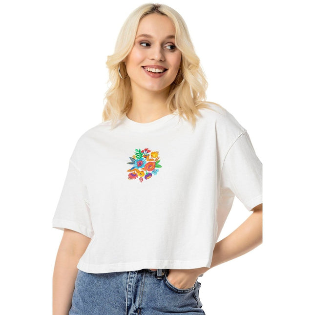 To's - Posy Crop T-Shirt - Tişört