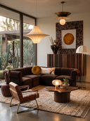 Mid-century modern living: Minimalist ve ahşap dokuların uyumu. - NowShopFun
