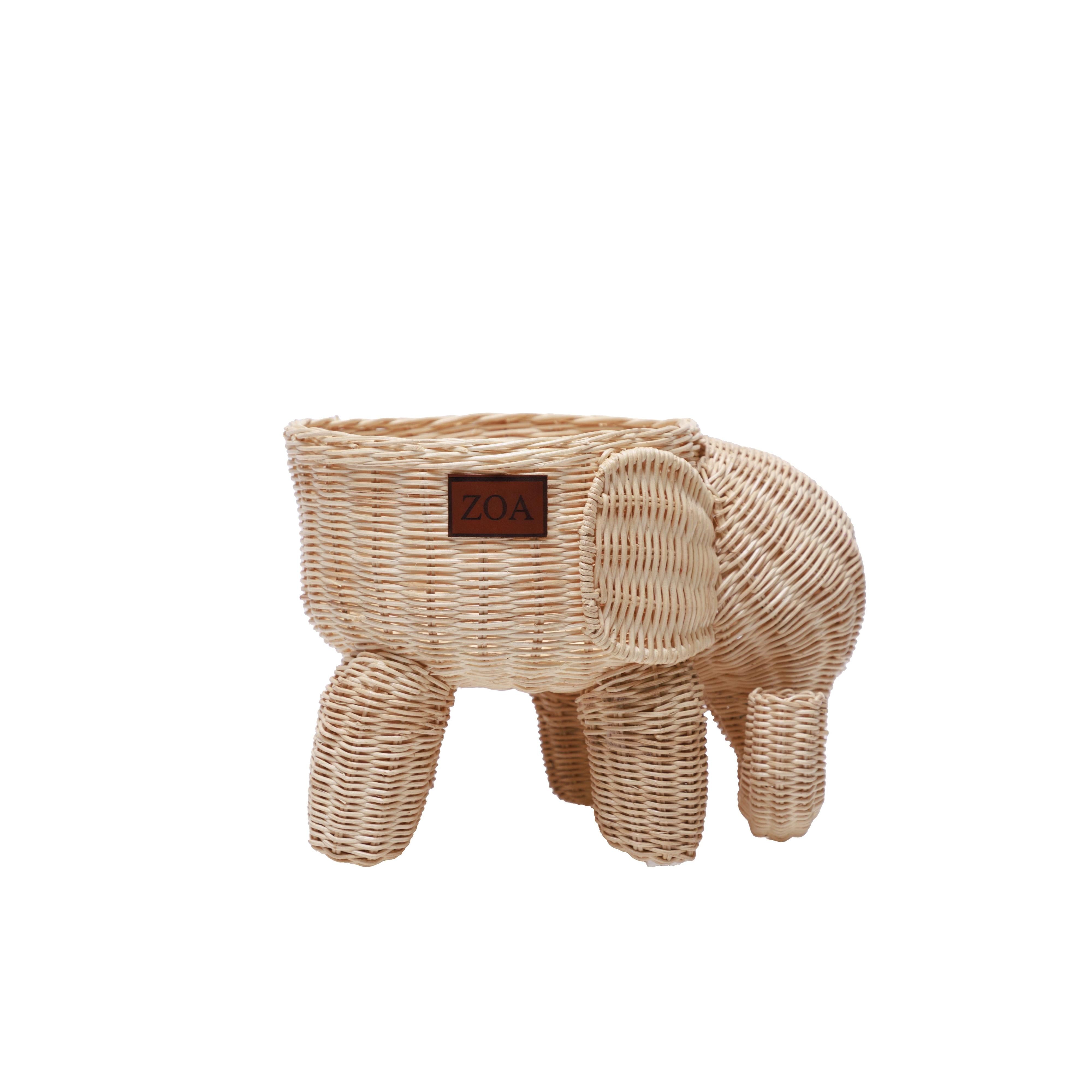 Fil Rattan Oyuncak Sepeti