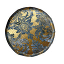 Safir, Damask Desenli Lüks Dokulu Puf/Yan Sehpa-Gold