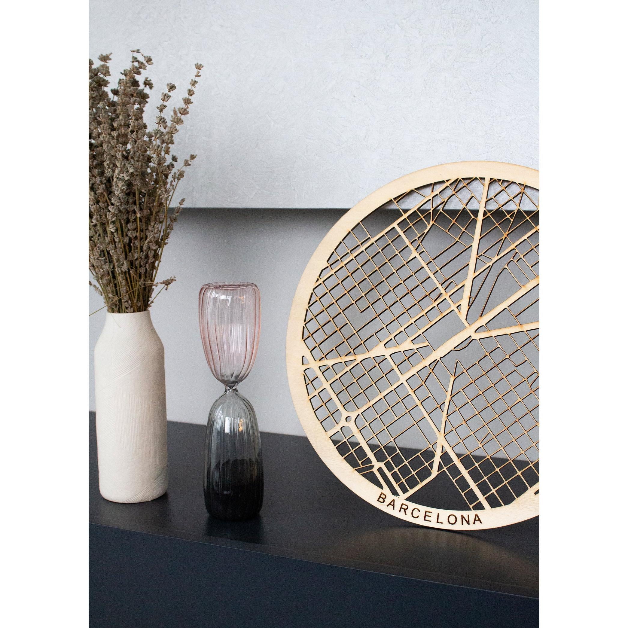 Barcelona - Duvar Aksesuarı Ahşap Şehir Haritası