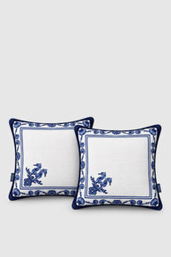 Blue Blanc Dekoratif Mavi Yastık 40x40 Cm 2'li-Yastık & Kırlent-Seamona-NowShopFun
