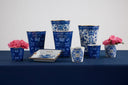 Royal Blue Blanc Beyaz & Lacivert Porselen Mumluk Vazo 2'li