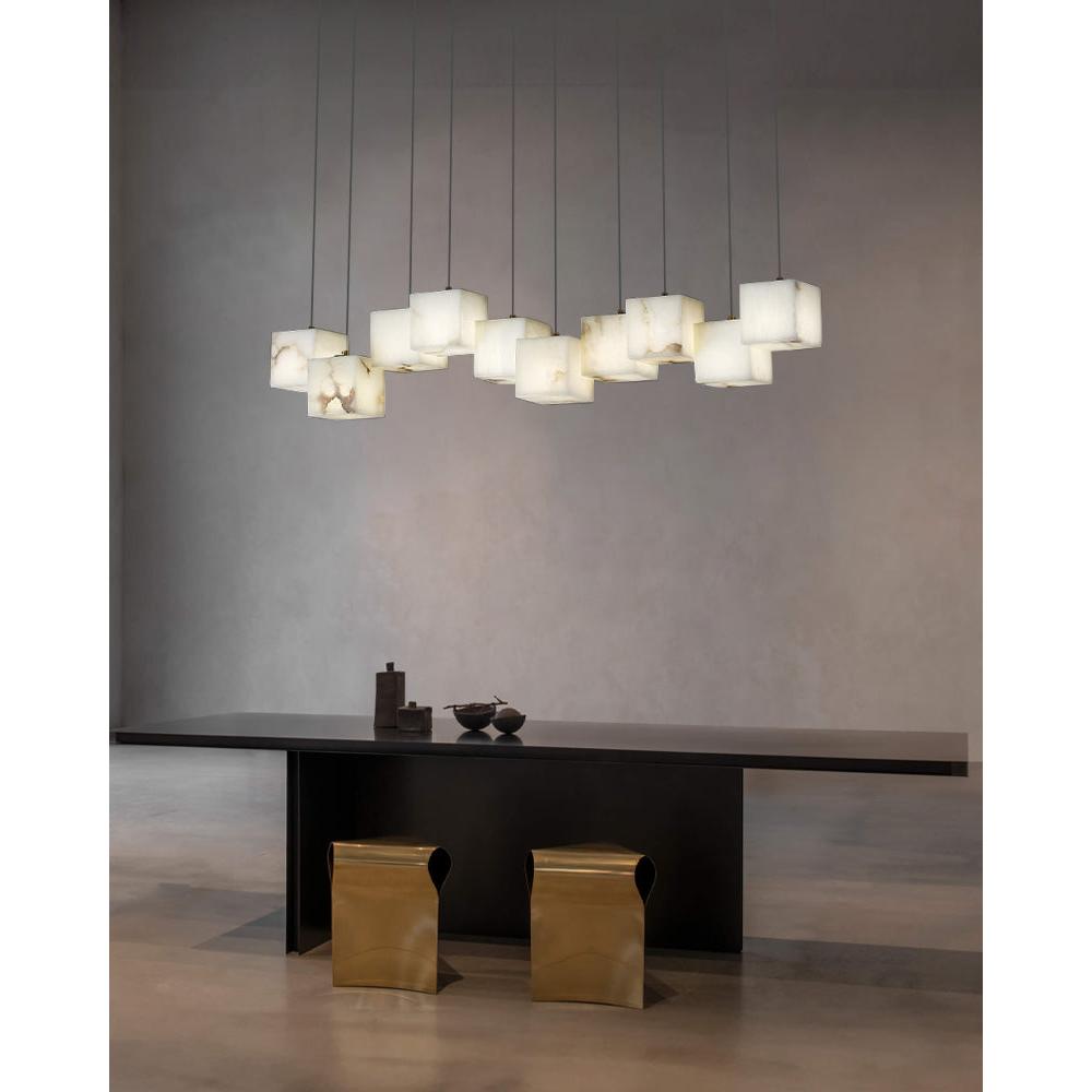 10 Lu Küp Mermer Avize Aydınlatma