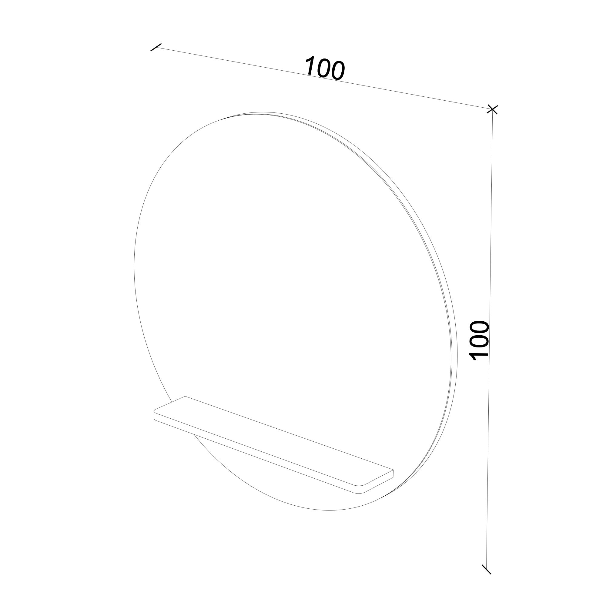 Mirror with Shelf – Round