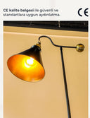 Ardine Ayarlanabilir Başlıklı Gold Detaylı Siyah Metal Lambader