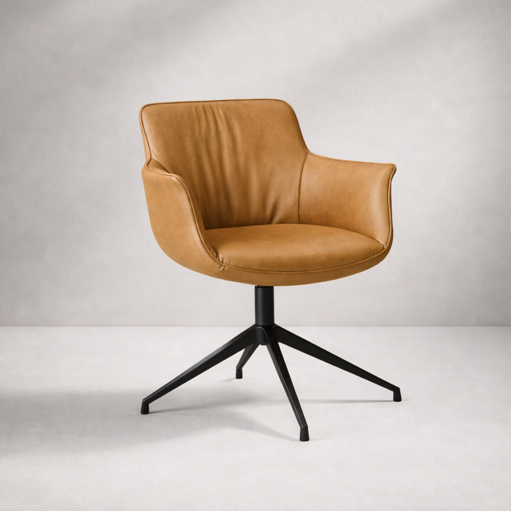 Arte Döner Sandalye | Modern Deri & Metal Ayaklı Tasarım