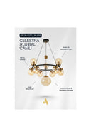 Celestra 9'lu Bal Camlı Modern Salon Avizesi