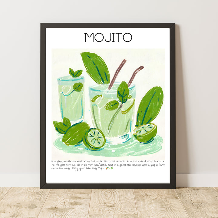 Mojito Cocktail  Art Print Poster