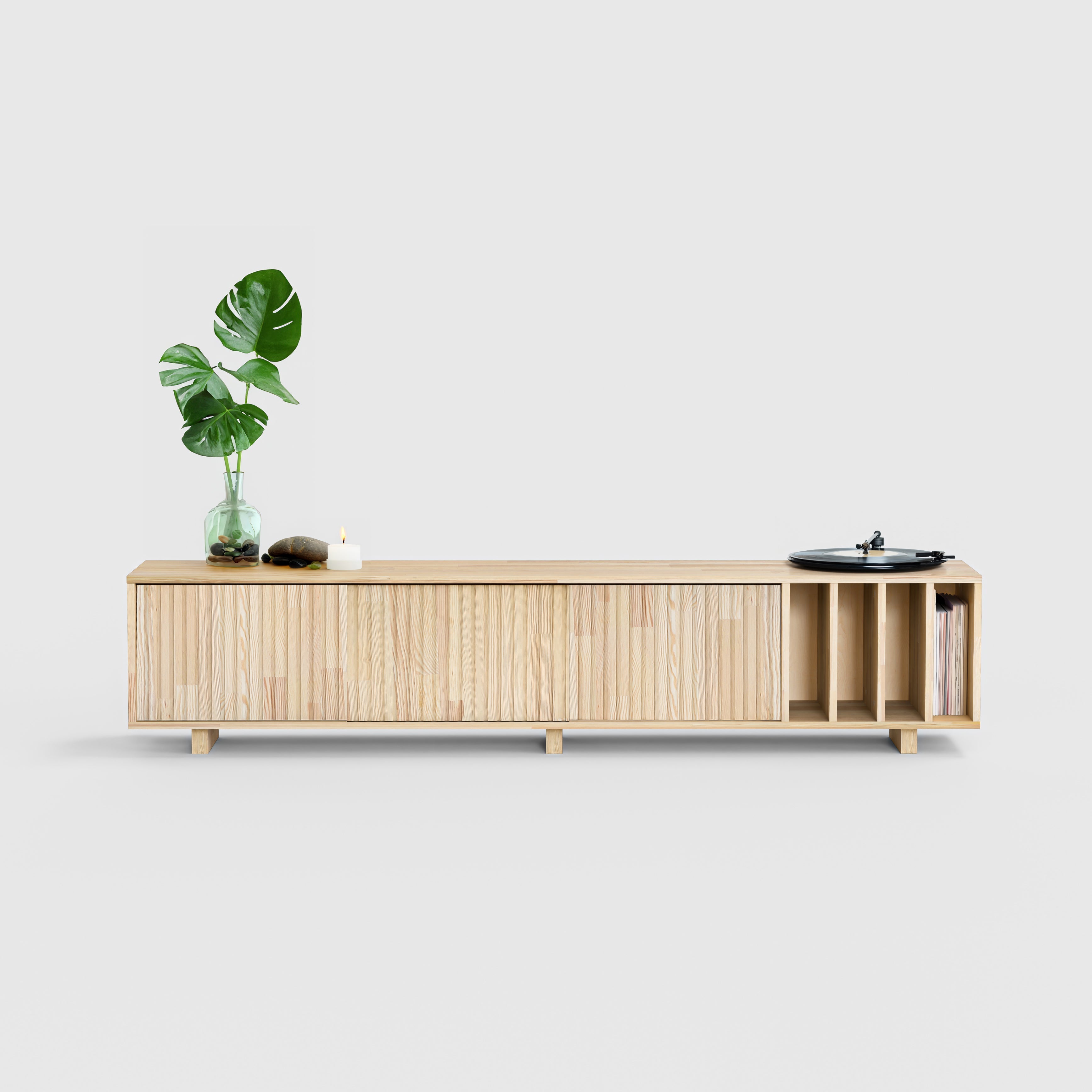 Solid Wood Vertical Split TV Unit