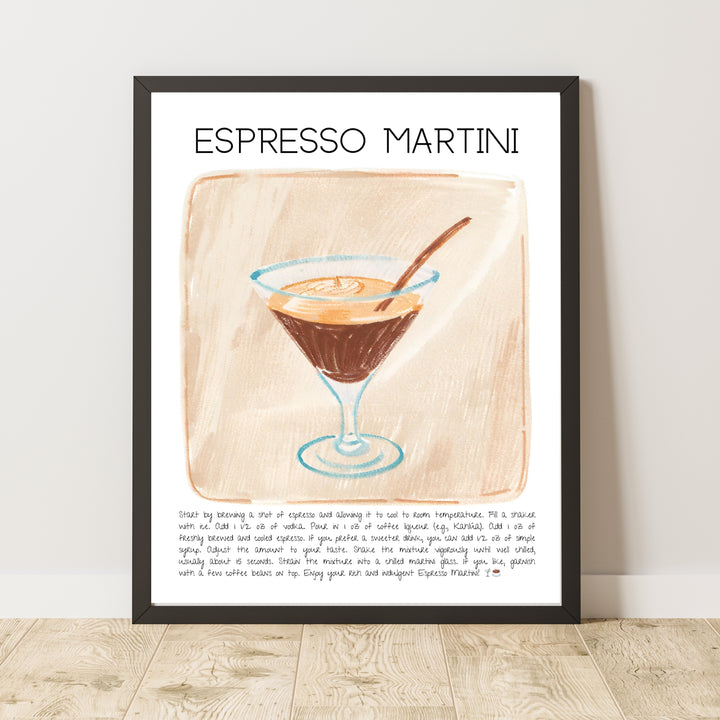 Espresso Martini Cocktail Art Print Poster