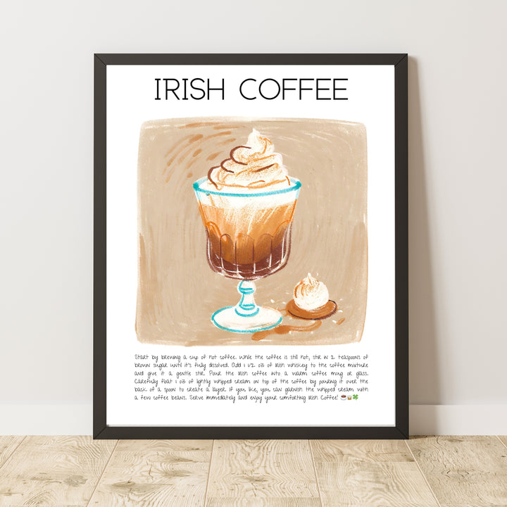 Irish Coffee Cocktail Art Print Poster