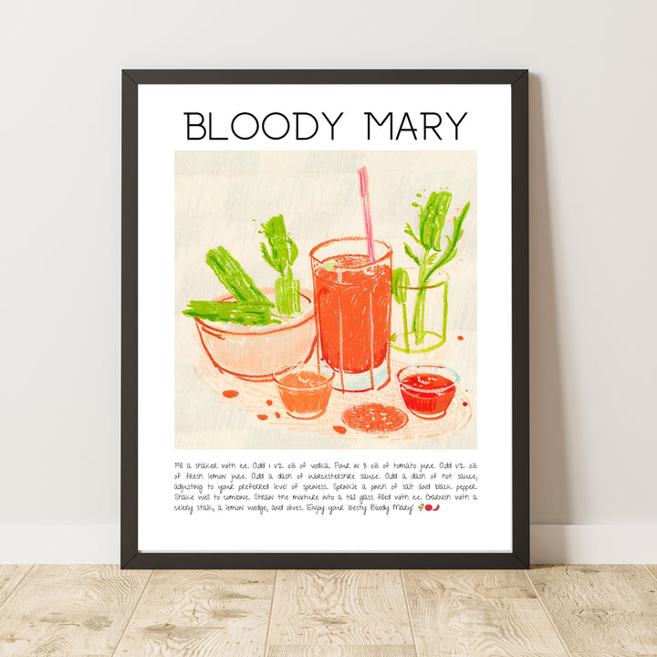 Bloody Mary Cocktail Art Print Baskı