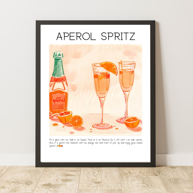 Aperol Spritz Cocktail Art Print Poster