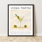 Vodka Martini Cocktail Bar Dekor Art Print Poster