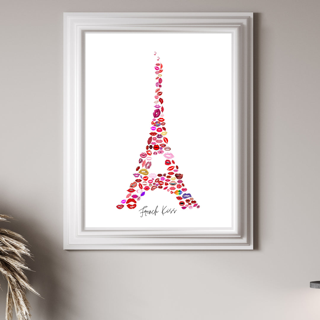 French Kiss Art Print Poster Baskı