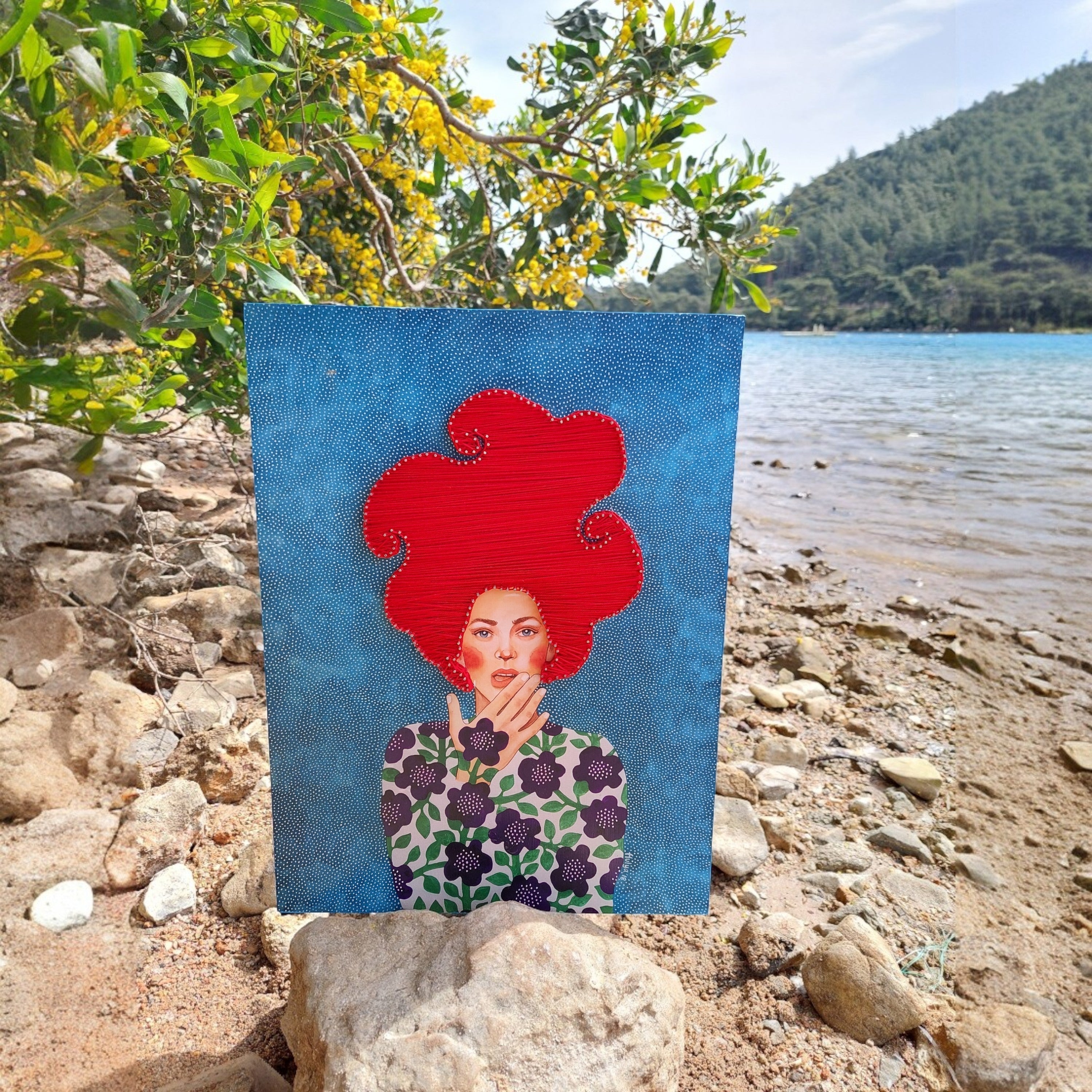 String Art Tablo - Keep your lips sealed