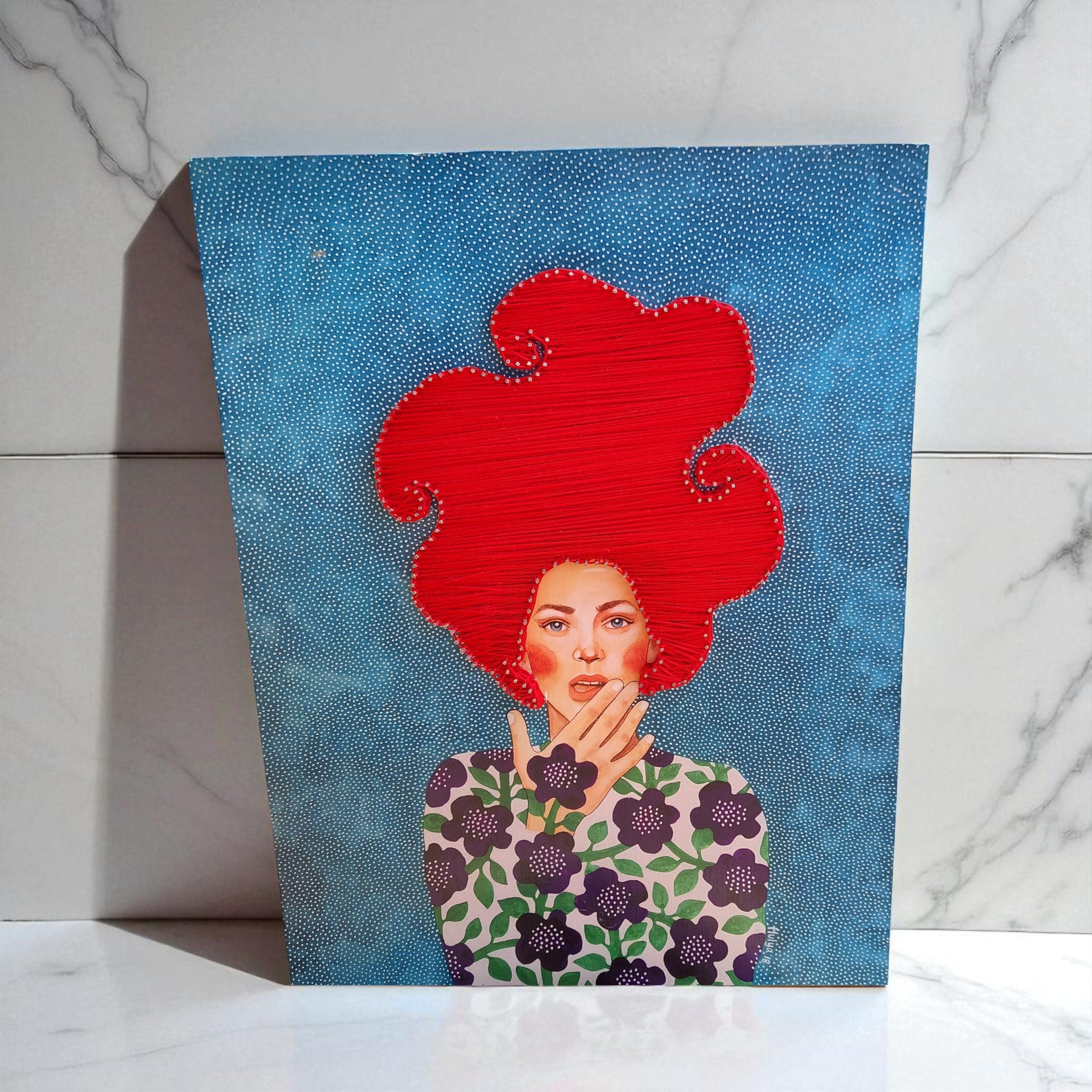 String Art Tablo - Keep your lips sealed