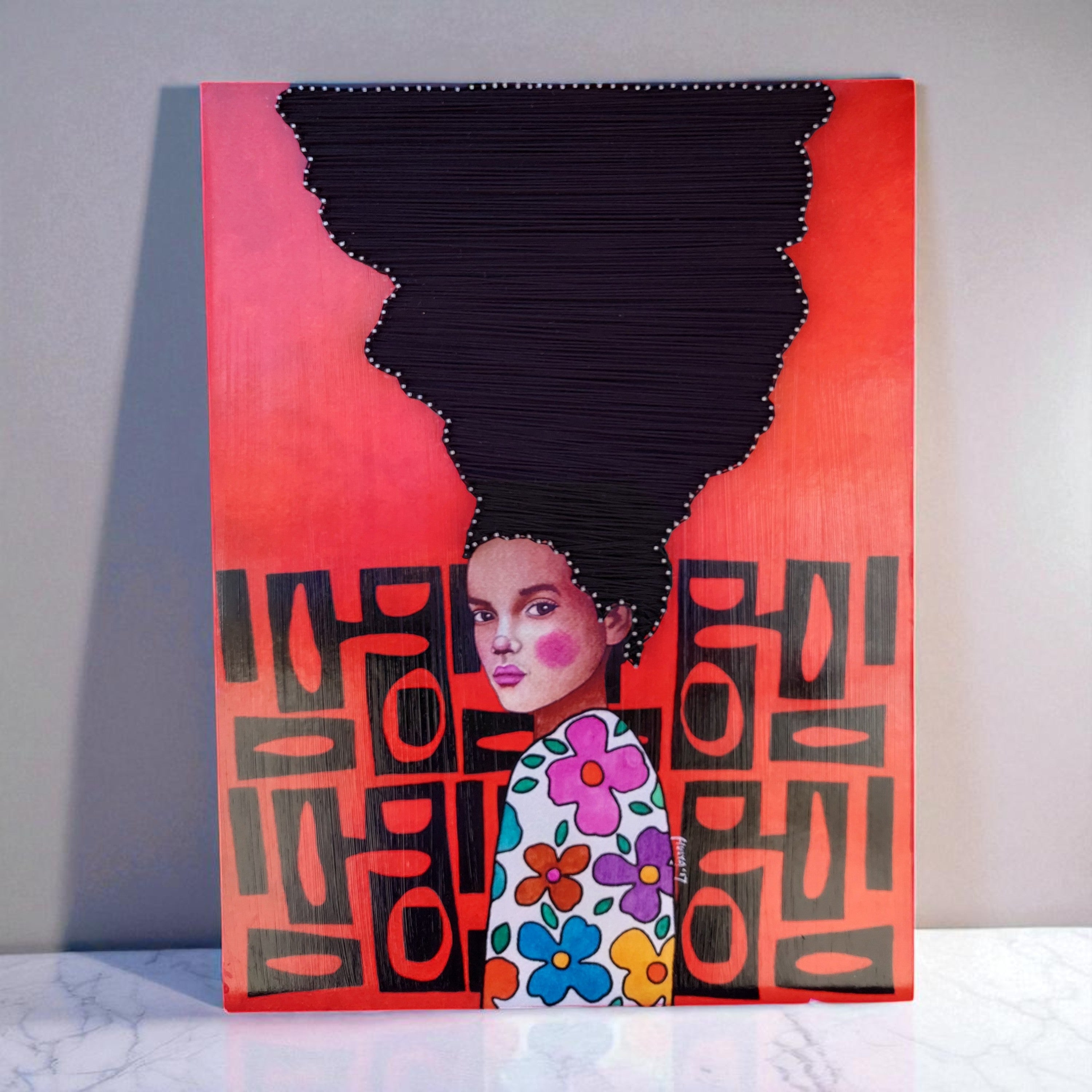 String Art Tablo - Thinking to yourself – where to