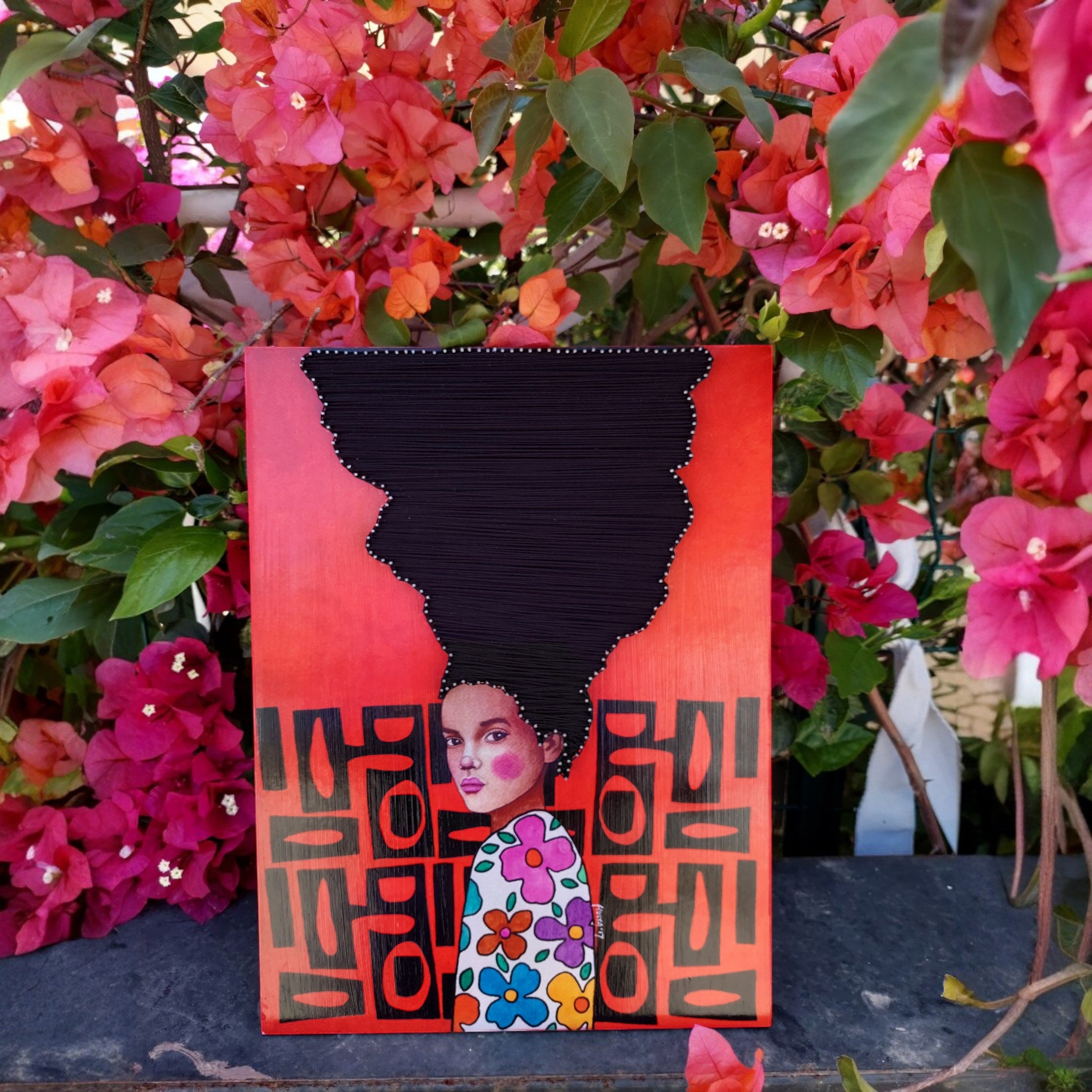 String Art Tablo - Thinking to yourself – where to