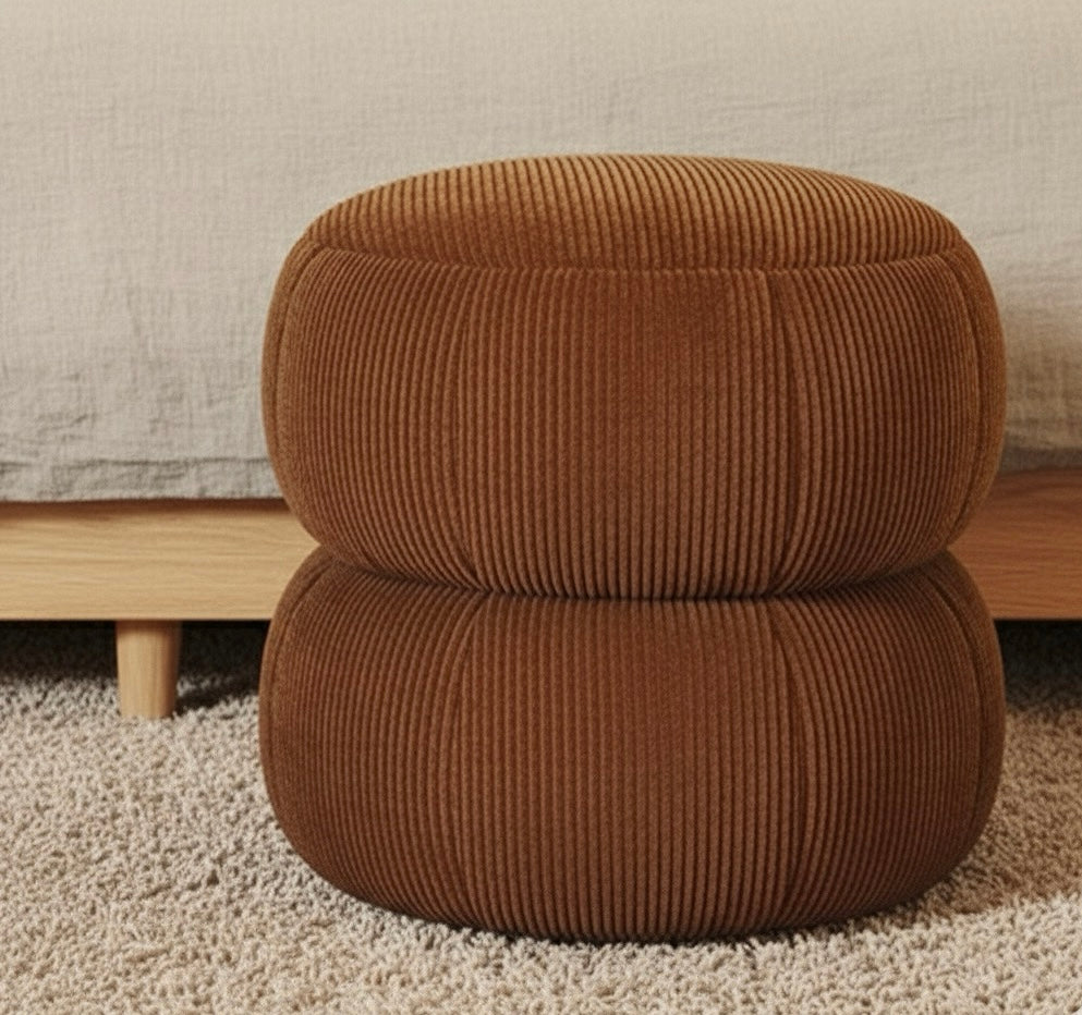 Ba'al Velvet Round Ottoman/Stool