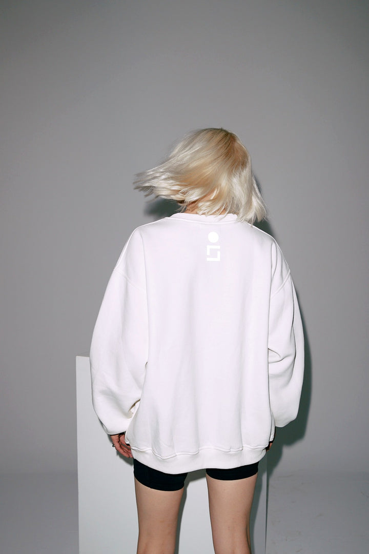 Basic Off White Oversize Sweatshirt