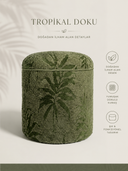 Palma Tropical Yeşil Puf Yan Sehpa