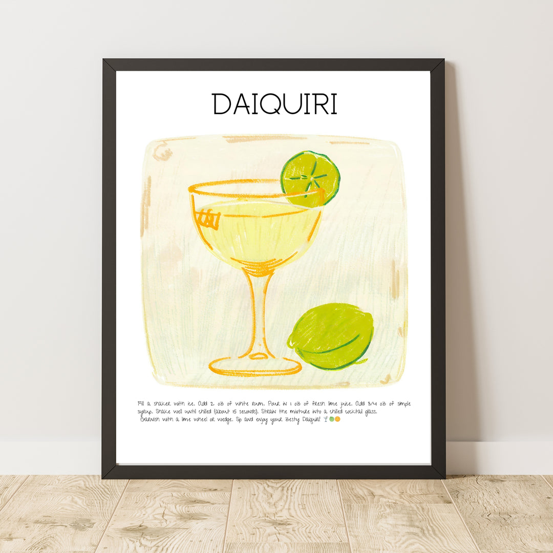 Daiquiri Cocktail Bar Dekor Art Print Poster