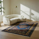 Vintage Yahyalı El Dokuma Halısı, Köy Evi Motifli 125x215 Cm