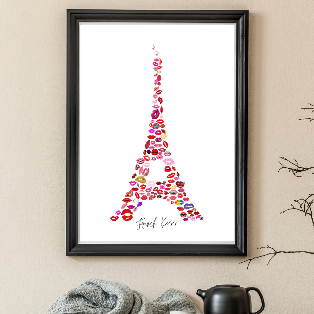 French Kiss Art Print Poster Baskı