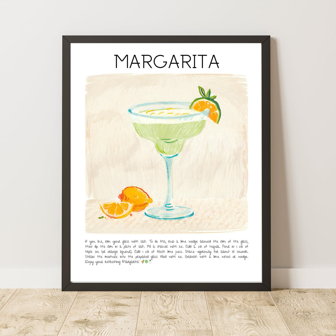 Margarita Cocktail Bar Dekor Art Print Poster