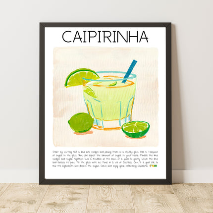 Caipirinha Cocktail Bar Dekor Art Print Poster