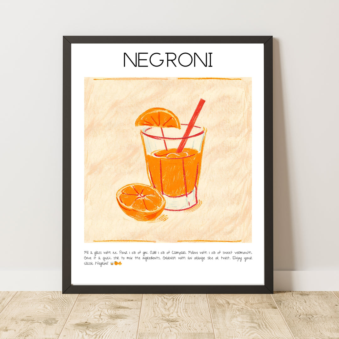 Negroni Cocktail Bar Dekor Art Print Poster