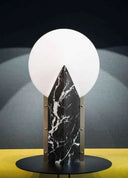 Moon Siyah Mermer Desenli Masa Lambası