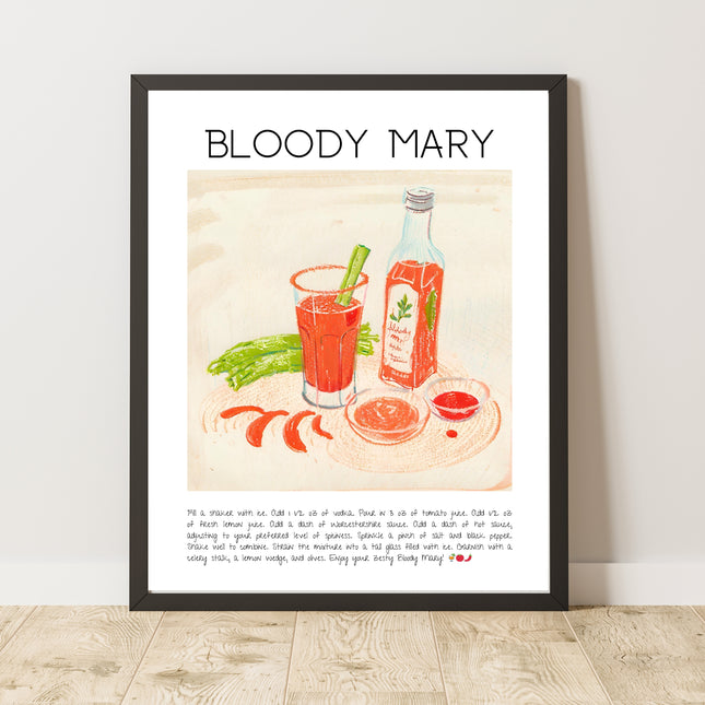 Bloody Mary Cocktail Art Print Baskı