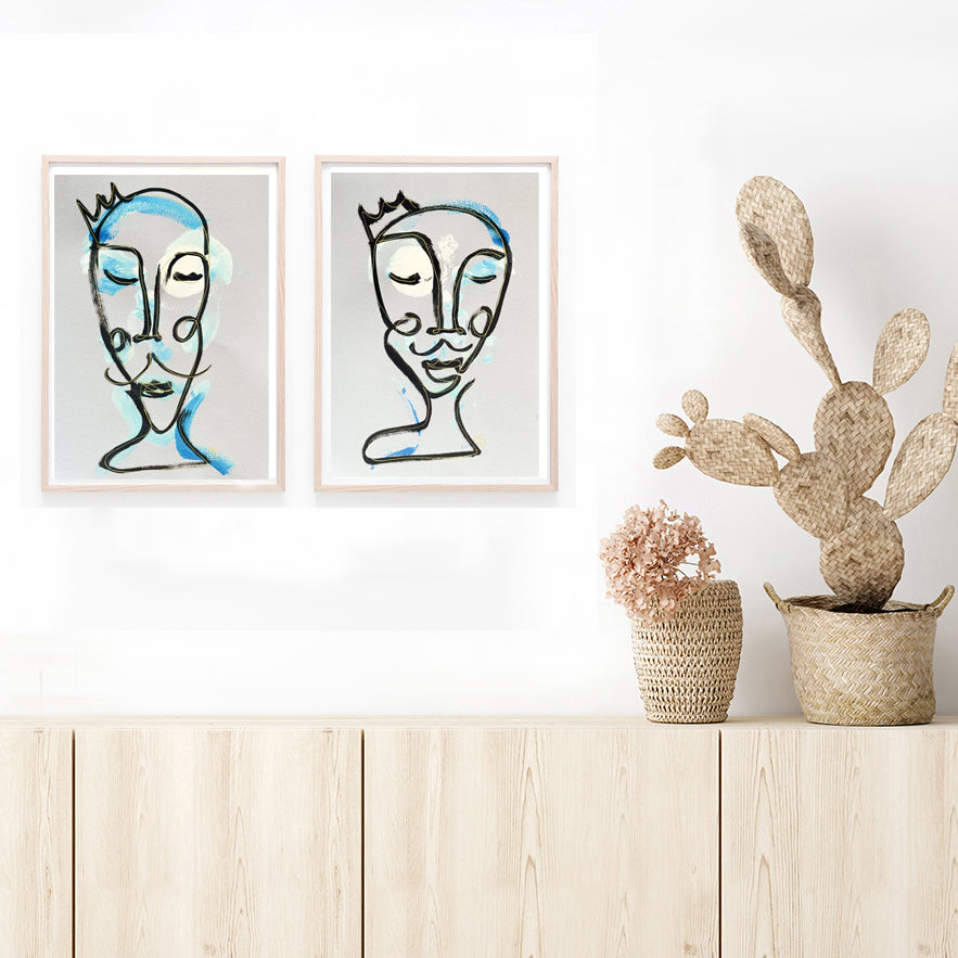 2'li Resim Kağıdı Çizgisel Portre Serisi- 20