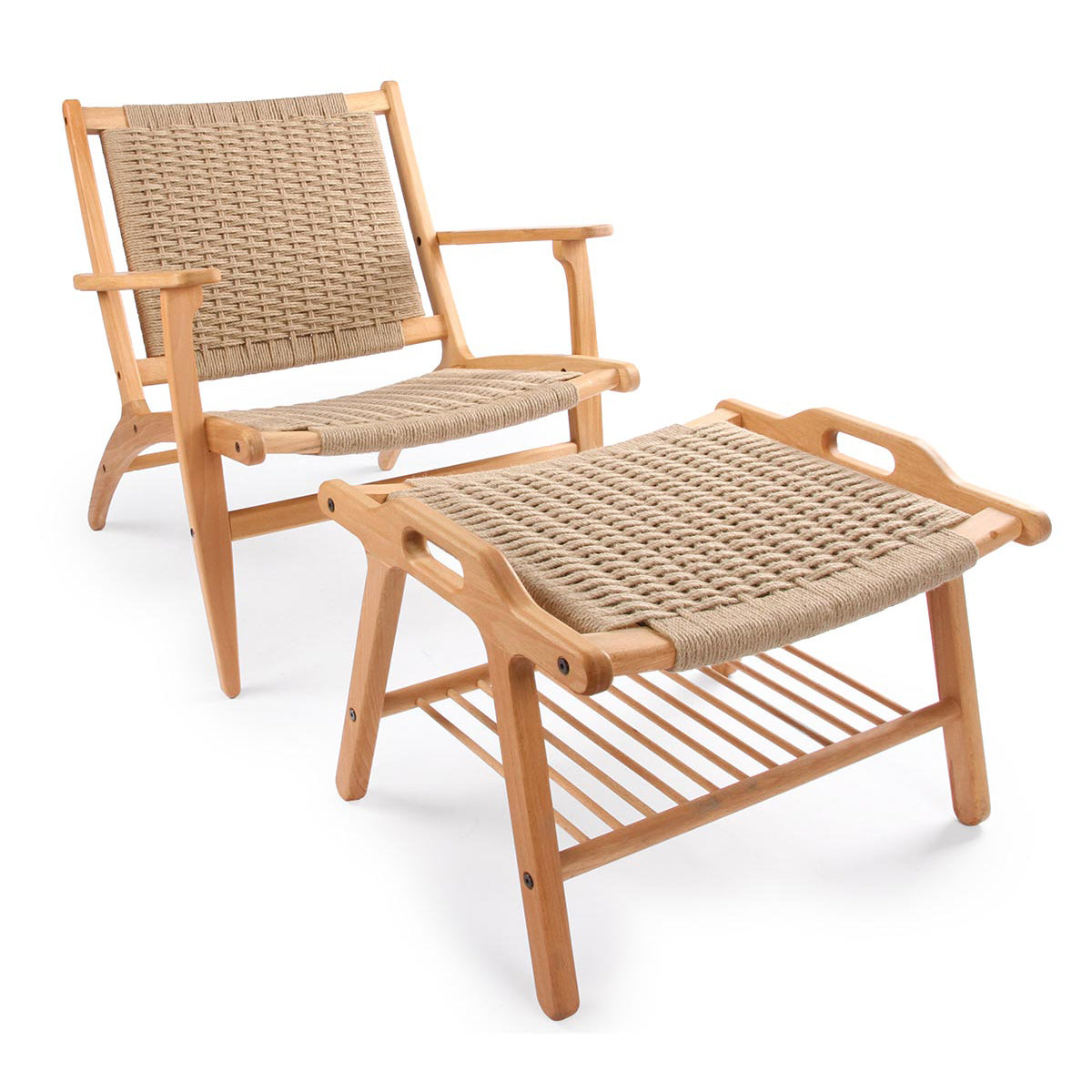 Corn Kayın Masif Ahşap Tabure