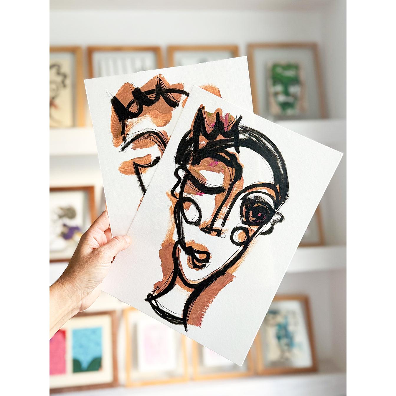 2'li Resim Kağıdı Çizgisel Portre Serisi- 29