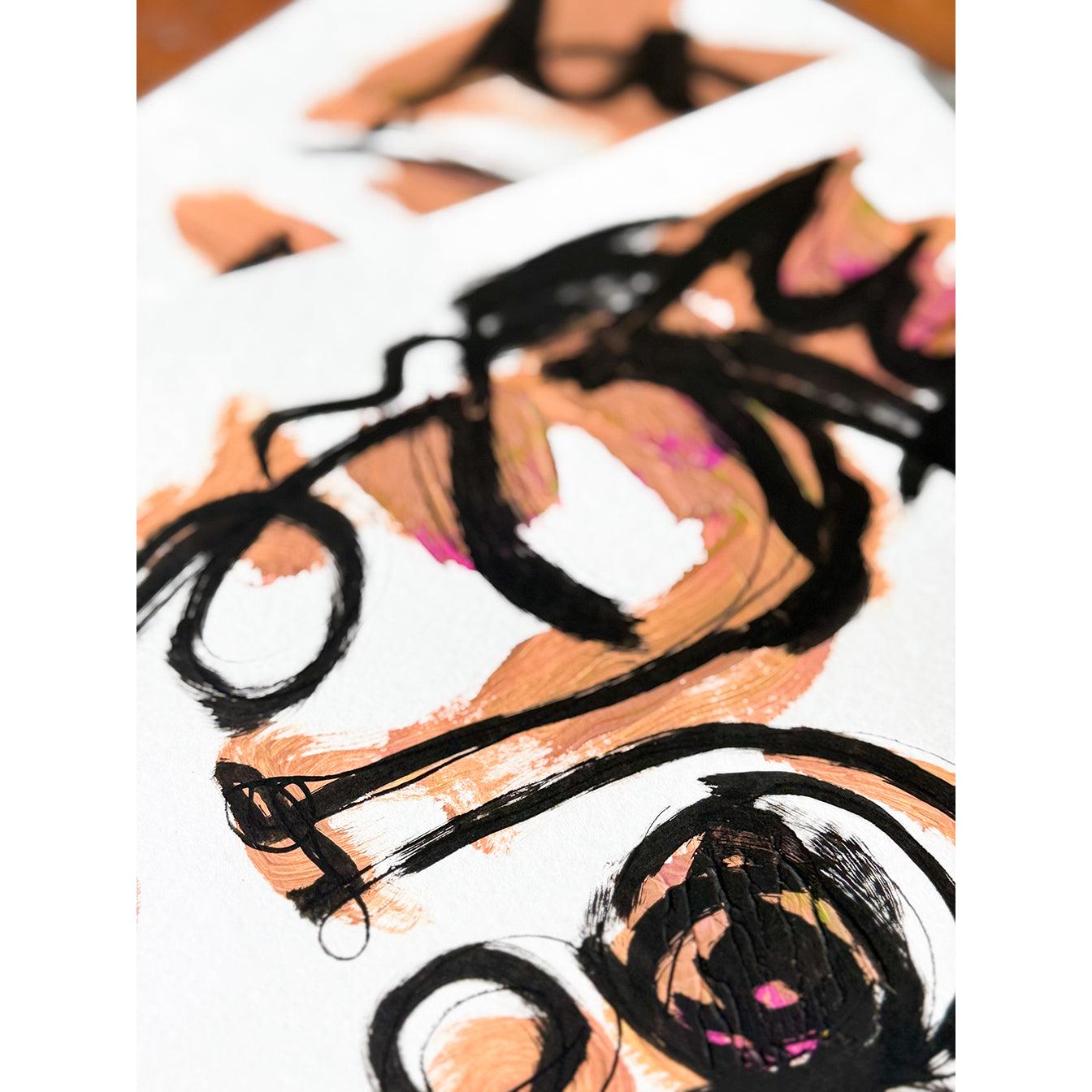 2'li Resim Kağıdı Çizgisel Portre Serisi- 29